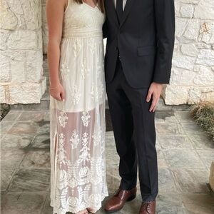 Altar'd State White Lace Maxi Dress